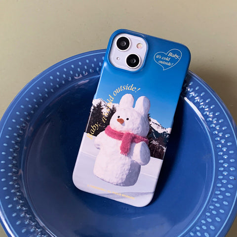 [THENINEMALL] Windy Snowman Hard Phone Case (2 types)