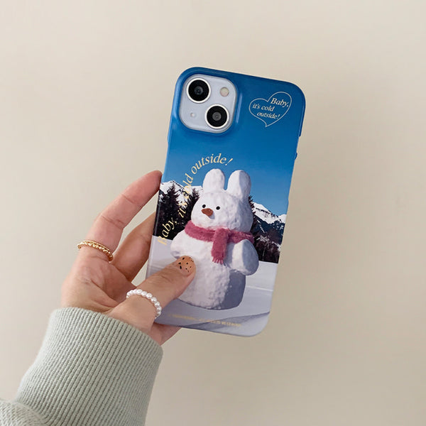 [THENINEMALL] Windy Snowman Hard Phone Case (2 types)