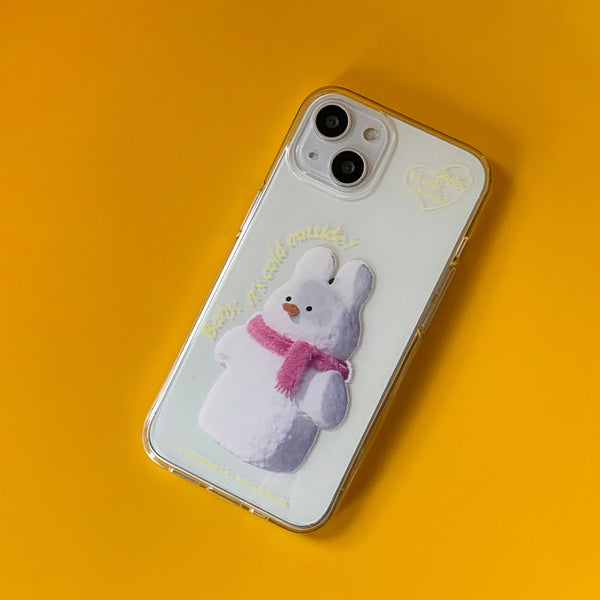 [THENINEMALL] Windy Snowman Clear Phone Case (3 types)