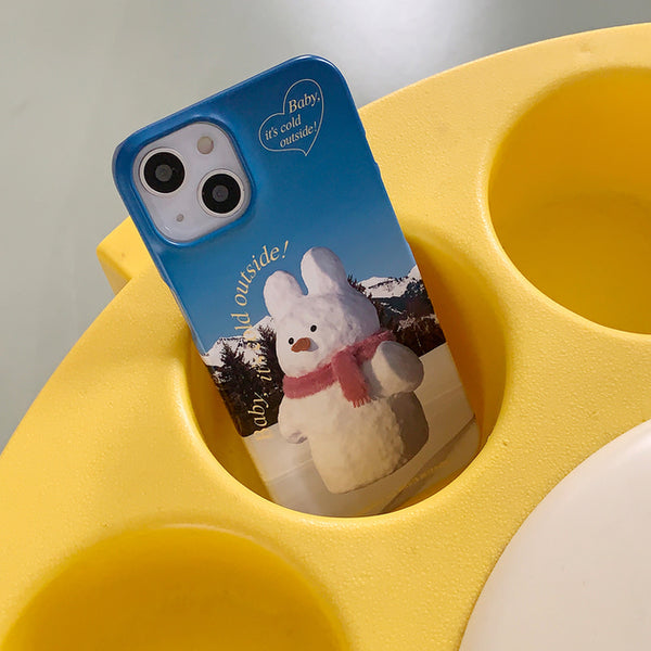 [THENINEMALL] Windy Snowman Hard Phone Case (2 types)