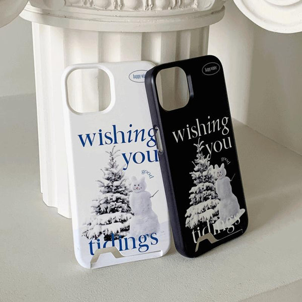 [Mademoment] Wish Snow Lettering Design Phone Case