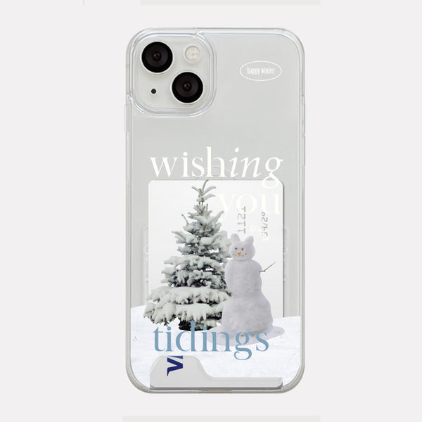 [Mademoment] Wish Snow Lettering Design Clear Phone Case (4 Types)