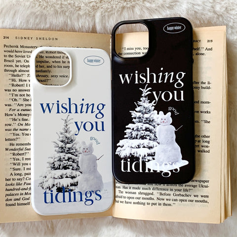 [Mademoment] Wish Snow Lettering Design Phone Case