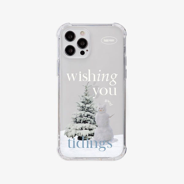 [Mademoment] Wish Snow Lettering Design Clear Phone Case (4 Types)