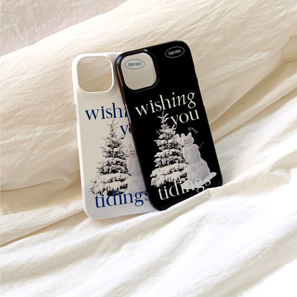 [Mademoment] Wish Snow Lettering Design Phone Case