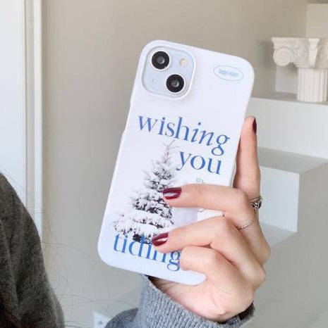 [Mademoment] Wish Snow Lettering Design Phone Case