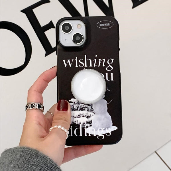 [Mademoment] Wish Snow Lettering Design Phone Case