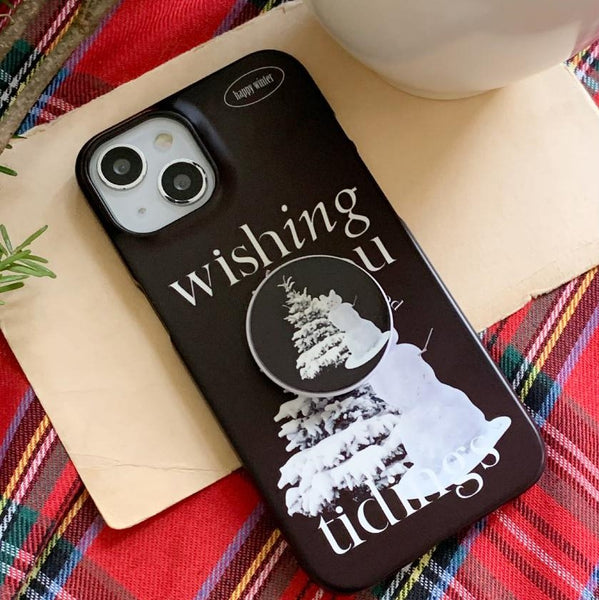 [Mademoment] Wish Snow Lettering Design Phone Case