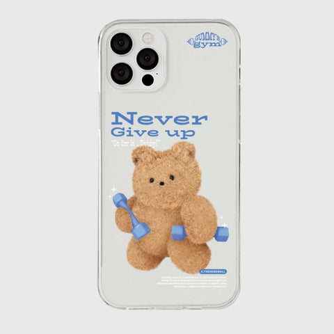 [THENINEMALL] Work Out Teddy Clear Phone Case (3 types)