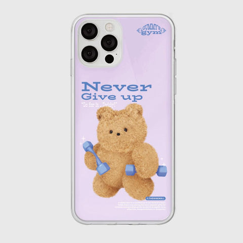 [THENINEMALL] Work Out Teddy Mirror Phone Case