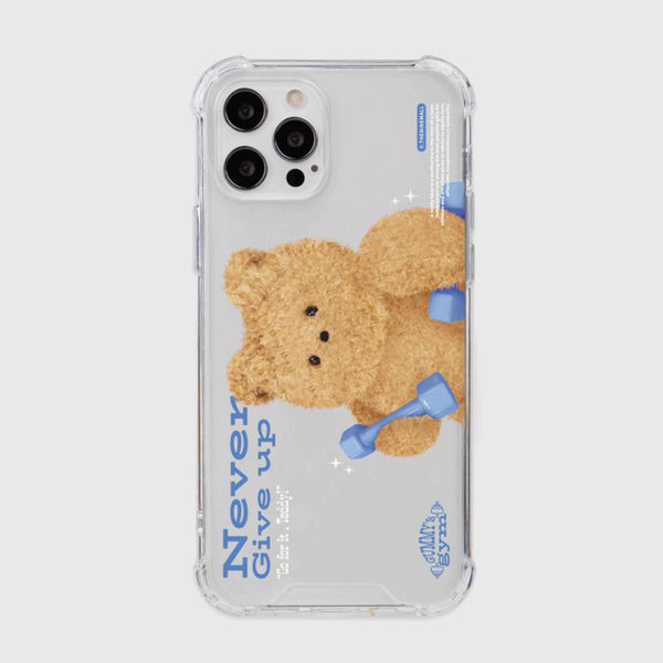 [THENINEMALL] Work Out Teddy Clear Phone Case (3 types)