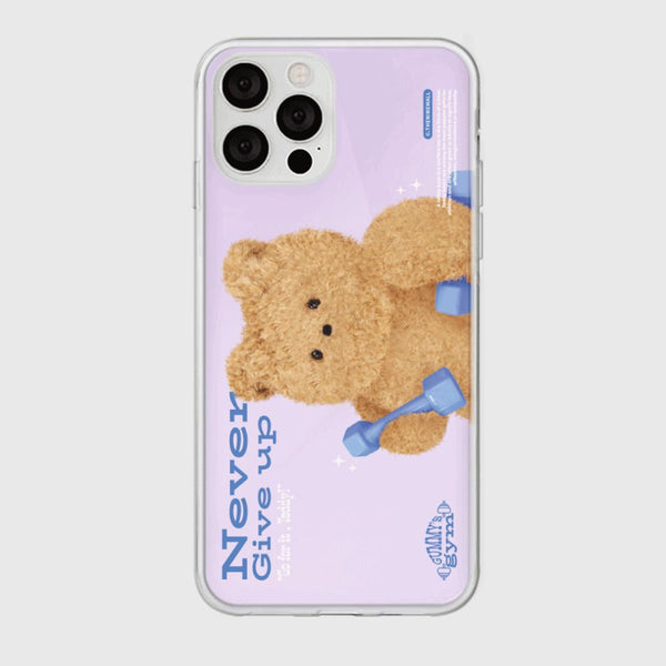 [THENINEMALL] Work Out Teddy Mirror Phone Case