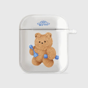 [THENINEMALL] Work Out Teddy AirPods Clear Case