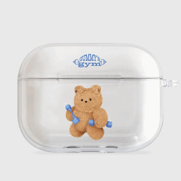 [THENINEMALL] Work Out Teddy AirPods Clear Case